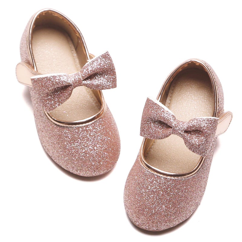 Felix & Flora Girls Mary Jane Flat Dress Shoe for Toddler Little Kid Party School (9 Toddler,Pink) - Image 1